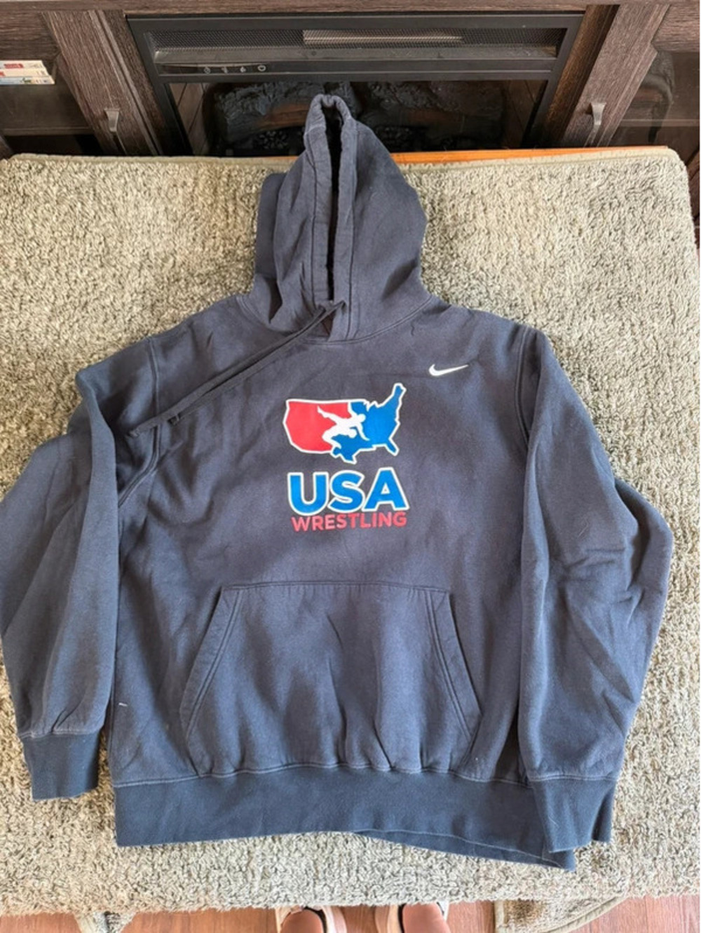 Nike USA Wrestling Hoodie Sweatshirt XL Black
